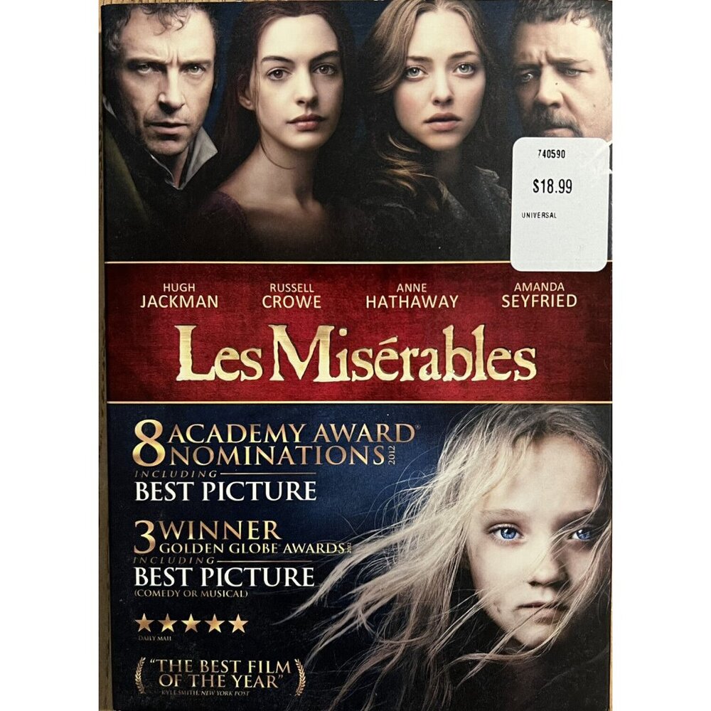 Les Misérables (DVD, 2012) Hugh Jackman, Russell Crowe, Anne Hathaway
